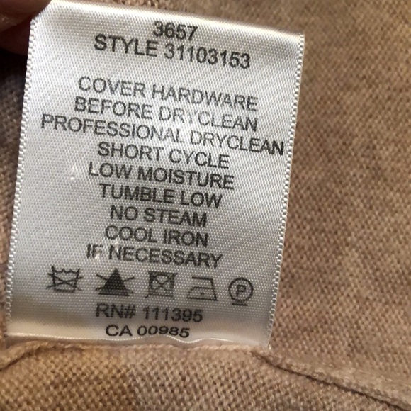 💛 Tory Burch soft wool cashmere blend ribbed partial zipper logo pull tunic - Picture 8 of 12